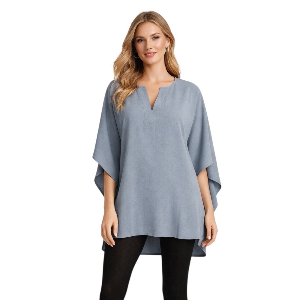 BCBG Max Azria Short Sleeve Blouse Light Blue Shirt Size: Large - Picture 7 of 7
